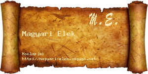 Magyari Elek névjegykártya
