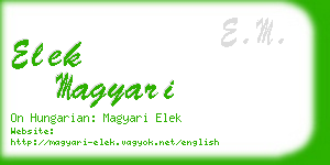 elek magyari business card